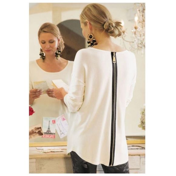 Soft Surroundings Sweaters - Soft Surroundings Margulies Zip Back Sweater Tunic